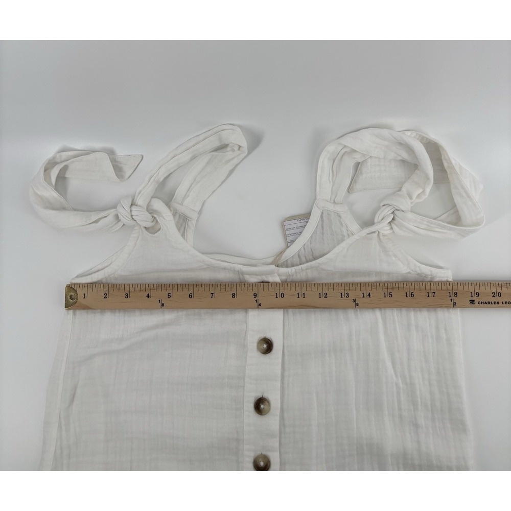 NWT Faherty Dream Cotton Gauze Jamesport Romper Sz S Shoulder Ties Beach $178 - Picture 7 of 8